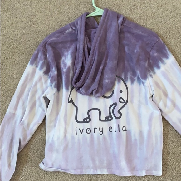 Ivory Ella purple ombré short sweatshirt - Picture 2 of 2
